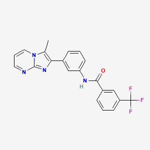 molecular formula C21H15F3N4O B2492930 N-(3-(3-methylimidazo[1,2-a]pyrimidin-2-yl)phenyl)-3-(trifluoromethyl)benzamide CAS No. 847388-41-4