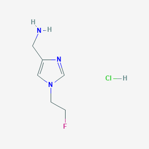 molecular formula C6H11ClFN3 B2492933 [1-(2-Fluoroethyl)-1H-imidazol-4-yl]methanamine hydrochloride CAS No. 2197062-51-2