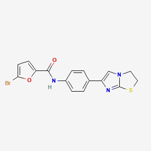 molecular formula C16H12BrN3O2S B2492938 5-bromo-N-(4-(2,3-dihydroimidazo[2,1-b]thiazol-6-yl)phenyl)furan-2-carboxamide CAS No. 893995-08-9