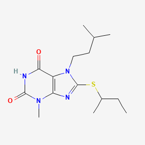 8-(sec-butylthio)-7-isopentyl-3-methyl-1H-purine-2,6(3H,7H)-dione