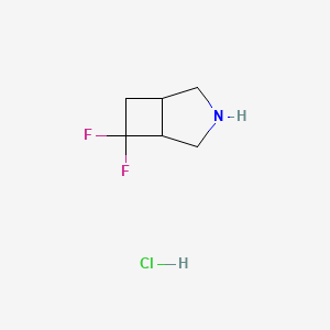 molecular formula C6H10ClF2N B2492944 6,6-Difluoro-3-azabicyclo[3.2.0]heptane hydrochloride CAS No. 1638761-34-8