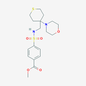 molecular formula C18H26N2O5S2 B2492949 Methyl 4-[(4-morpholin-4-ylthian-4-yl)methylsulfamoyl]benzoate CAS No. 2380181-87-1