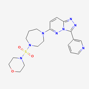 molecular formula C19H24N8O3S B2492959 4-[[4-(3-Pyridin-3-yl-[1,2,4]triazolo[4,3-b]pyridazin-6-yl)-1,4-diazepan-1-yl]sulfonyl]morpholine CAS No. 2380180-74-3