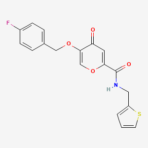 5-((4-fluorobenzyl)oxy)-4-oxo-N-(thiophen-2-ylmethyl)-4H-pyran-2-carboxamide