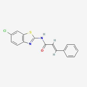 molecular formula C16H11ClN2OS B2492973 (2E)-N-(6-chloro-1,3-benzothiazol-2-yl)-3-phenylprop-2-enamide CAS No. 315232-47-4