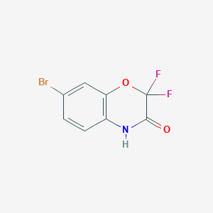 molecular formula C8H4BrF2NO2 B2492980 7-Bromo-2,2-difluoro-4H-1,4-benzoxazin-3-one CAS No. 1451215-66-9
