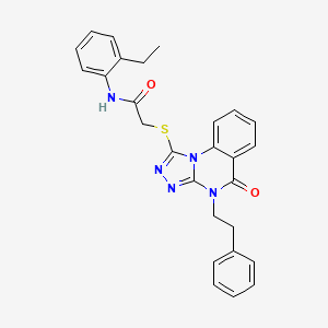 N-(2-ethylphenyl)-2-((5-oxo-4-phenethyl-4,5-dihydro-[1,2,4]triazolo[4,3-a]quinazolin-1-yl)thio)acetamide