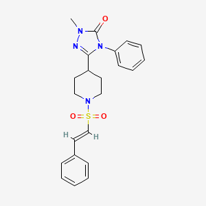 molecular formula C22H24N4O3S B2493004 (E)-1-methyl-4-phenyl-3-(1-(styrylsulfonyl)piperidin-4-yl)-1H-1,2,4-triazol-5(4H)-one CAS No. 1448139-26-1