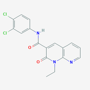 molecular formula C17H13Cl2N3O2 B2493006 N-(3,4-二氯苯基)-1-乙基-2-氧代-1,2-二氢-1,8-萘啶-3-基甲酰胺 CAS No. 941885-52-5