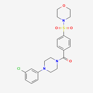 molecular formula C21H24ClN3O4S B2493012 (4-(3-Chlorophenyl)piperazin-1-yl)(4-(morpholinosulfonyl)phenyl)methanone CAS No. 496776-17-1
