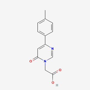 molecular formula C13H12N2O3 B2493013 2-(6-Oxo-4-(p-tolyl)pyrimidin-1(6H)-yl)acetic acid CAS No. 1713590-52-3