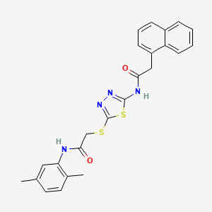 molecular formula C24H22N4O2S2 B2493014 N-(2,5-二甲基苯基)-2-((5-(2-(萘-1-基)乙酰氨基)-1,3,4-噻二唑-2-基)硫)乙酰胺 CAS No. 392295-40-8