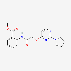 Methyl 2-(2-((6-methyl-2-(pyrrolidin-1-yl)pyrimidin-4-yl)oxy)acetamido)benzoate