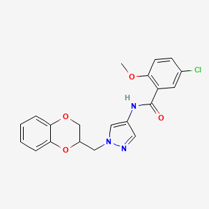 5-chloro-N-(1-((2,3-dihydrobenzo[b][1,4]dioxin-2-yl)methyl)-1H-pyrazol-4-yl)-2-methoxybenzamide