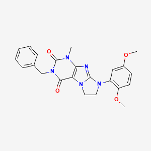 molecular formula C23H23N5O4 B2493023 2-Benzyl-6-(2,5-dimethoxyphenyl)-4-methyl-7,8-dihydropurino[7,8-a]imidazole-1,3-dione CAS No. 887696-68-6