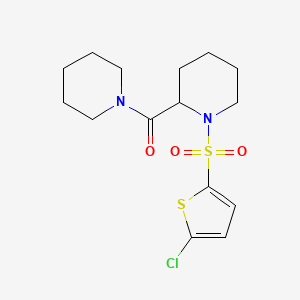 molecular formula C15H21ClN2O3S2 B2493048 (1-((5-Chlorothiophen-2-yl)sulfonyl)piperidin-2-yl)(piperidin-1-yl)methanone CAS No. 1099783-67-1