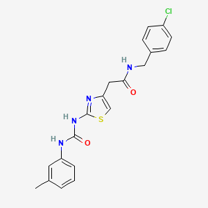 molecular formula C20H19ClN4O2S B2493065 N-(4-chlorobenzyl)-2-(2-(3-(m-tolyl)ureido)thiazol-4-yl)acetamide CAS No. 921499-66-3