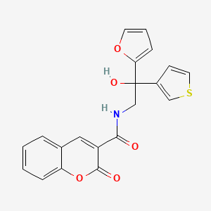 molecular formula C20H15NO5S B2493067 N-[2-(furan-2-yl)-2-hydroxy-2-(thiophen-3-yl)ethyl]-2-oxo-2H-chromene-3-carboxamide CAS No. 2097910-46-6