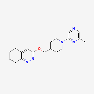 molecular formula C19H25N5O B2493070 3-((1-(6-Methylpyrazin-2-yl)piperidin-4-yl)methoxy)-5,6,7,8-tetrahydrocinnoline CAS No. 2320506-53-2