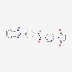 molecular formula C24H18N4O3 B2493071 N-(4-(1H-benzo[d]imidazol-2-yl)phenyl)-4-(2,5-dioxopyrrolidin-1-yl)benzamide CAS No. 476634-10-3