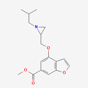 molecular formula C17H21NO4 B2493081 Methyl 4-[[1-(2-methylpropyl)aziridin-2-yl]methoxy]-1-benzofuran-6-carboxylate CAS No. 2418643-87-3