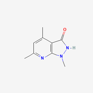 molecular formula C9H11N3O B2493087 1,4,6-三甲基-1H,2H,3H-吡唑并[3,4-b]吡啶-3-酮 CAS No. 71290-70-5