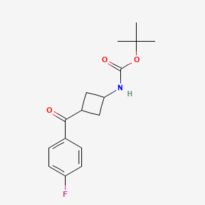 molecular formula C16H20FNO3 B2493088 反式-叔丁基3-(4-氟苯甲酰)环丁基氨基甲酸酯 CAS No. 1630907-38-8