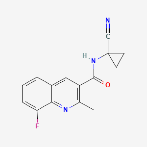 molecular formula C15H12FN3O B2493095 N-(1-Cyanocyclopropyl)-8-fluoro-2-methylquinoline-3-carboxamide CAS No. 2418660-10-1