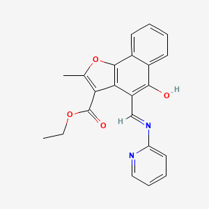 molecular formula C22H18N2O4 B2493102 (Z)-ethyl 2-methyl-5-oxo-4-((pyridin-2-ylamino)methylene)-4,5-dihydronaphtho[1,2-b]furan-3-carboxylate CAS No. 494830-86-3