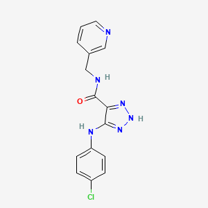 molecular formula C15H13ClN6O B2493104 5-((4-chlorophenyl)amino)-N-(pyridin-3-ylmethyl)-1H-1,2,3-triazole-4-carboxamide CAS No. 1291842-74-4