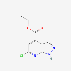 molecular formula C9H8ClN3O2 B2493106 ethyl 6-chloro-1H-pyrazolo[3,4-b]pyridine-4-carboxylate CAS No. 1426918-16-2