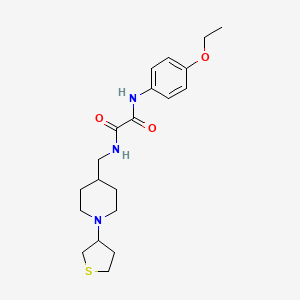 molecular formula C20H29N3O3S B2493107 N1-(4-ethoxyphenyl)-N2-((1-(tetrahydrothiophen-3-yl)piperidin-4-yl)methyl)oxalamide CAS No. 2034507-88-3