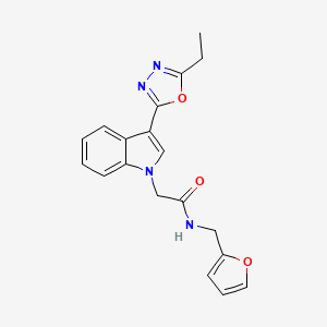 3-(5-ethyl-1,3,4-oxadiazol-2-yl)-N-(2-furanylmethyl)-1h-indol-1-ylacetamide