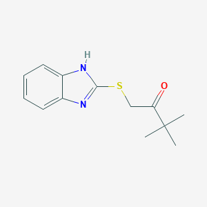 molecular formula C13H16N2OS B249312 1-(1H-benzimidazol-2-ylsulfanyl)-3,3-dimethyl-2-butanone 