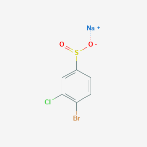 molecular formula C6H3BrClNaO2S B2493120 Sodium 4-bromo-3-chlorobenzene-1-sulfinate CAS No. 1864480-58-9