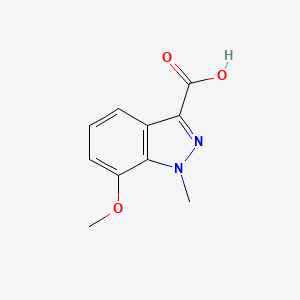 molecular formula C10H10N2O3 B2493123 7-Methoxy-1-methylindazole-3-carboxylic acid CAS No. 133841-10-8
