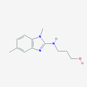 molecular formula C12H17N3O B249313 3-[(1,5-dimethyl-1H-benzimidazol-2-yl)amino]-1-propanol 