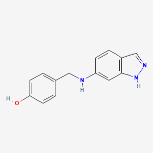 molecular formula C14H13N3O B2493131 4-[(1H-indazol-6-ylamino)methyl]phenol CAS No. 416865-20-8