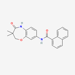 molecular formula C22H20N2O3 B2493137 N-(3,3-dimethyl-4-oxo-2,3,4,5-tetrahydrobenzo[b][1,4]oxazepin-8-yl)-1-naphthamide CAS No. 921835-39-4