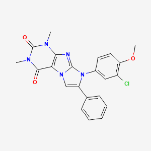 molecular formula C22H18ClN5O3 B2493138 6-(3-Chloro-4-methoxyphenyl)-2,4-dimethyl-7-phenylpurino[7,8-a]imidazole-1,3-dione CAS No. 877783-38-5