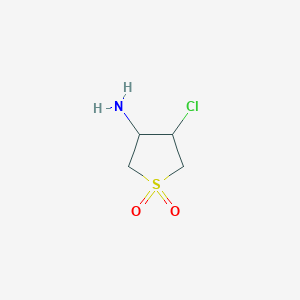 molecular formula C4H8ClNO2S B2493139 (4-Chloro-1,1-dioxidotetrahydro-3-thienyl)amine CAS No. 369609-27-8; 97306-73-5