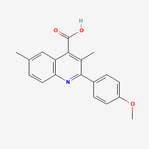 molecular formula C19H17NO3 B2493152 2-(4-Methoxyphenyl)-3,6-dimethylquinoline-4-carboxylic acid CAS No. 438219-90-0