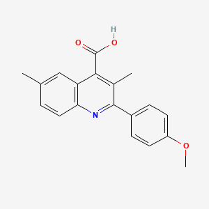 molecular formula C19H17NO3 B2493152 2-(4-Methoxyphenyl)-3,6-Dimethylchinolin-4-carbonsäure CAS No. 438219-90-0