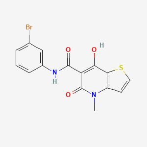 molecular formula C15H11BrN2O3S B2493154 N-(3-bromophenyl)-7-hydroxy-4-methyl-5-oxo-4,5-dihydrothieno[3,2-b]pyridine-6-carboxamide CAS No. 1251595-64-8