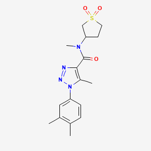 molecular formula C17H22N4O3S B2493155 1-(3,4-二甲基苯基)-N-(1,1-二氧代四氢噻吩-3-基)-N,5-二甲基-1H-1,2,3-三唑-4-甲酰胺 CAS No. 924840-74-4