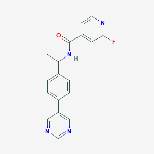 2-fluoro-N-{1-[4-(pyrimidin-5-yl)phenyl]ethyl}pyridine-4-carboxamide