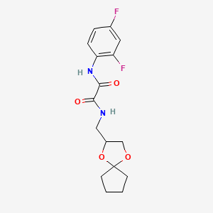 molecular formula C16H18F2N2O4 B2493159 N1-(1,4-dioxaspiro[4.4]nonan-2-ylmethyl)-N2-(2,4-difluorophenyl)oxalamide CAS No. 899734-26-0