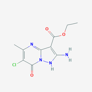 molecular formula C10H11ClN4O3 B249316 Ethyl 2-amino-6-chloro-7-hydroxy-5-methylpyrazolo[1,5-a]pyrimidine-3-carboxylate 
