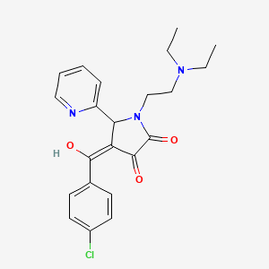 molecular formula C22H24ClN3O3 B2493163 4-(4-chlorobenzoyl)-1-(2-(diethylamino)ethyl)-3-hydroxy-5-(pyridin-2-yl)-1H-pyrrol-2(5H)-one CAS No. 618877-88-6