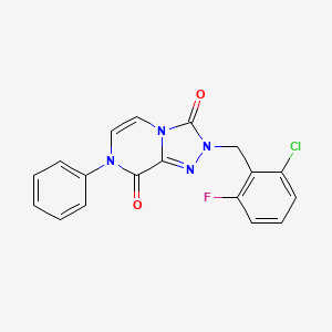 molecular formula C18H12ClFN4O2 B2493170 2-(2-氯-6-氟苄基)-7-苯基-[1,2,4]三唑并[4,3-a]吡嗪-3,8(2H,7H)-二酮 CAS No. 2034354-95-3